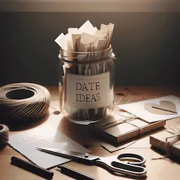 Kreatives Geschenke fĂĽr Freund: Einmachglas gefĂĽllt mit romantischen Date-Ideen